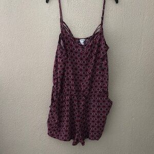 Women’s Arizona Jean Company Romper with Pockets, Pink, XXL